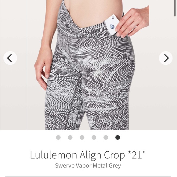 Lululemon Align Crop - Swerve Vapor Metal Grey | Color: Black/White | Size: 4 - Picture 7 of 7